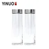 custom 18oz 500ml clear pure borosilicate glass water bottle with stainless steel easy glide lid