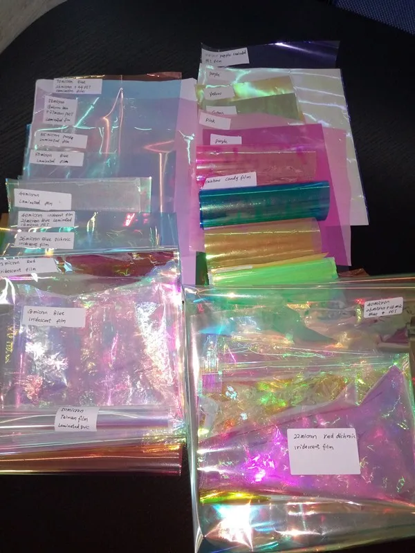 picture of iridescent film samples
