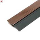 Self Adhesive Seal Strip Brown Rigid PVC Black Flexible Rubber Tape Sweep Weather Stripping Wooden Aluminium Glass Door Bottom
