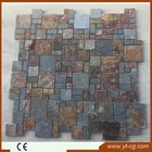 natural rusty irregular random shape slate tile paving stone on net
