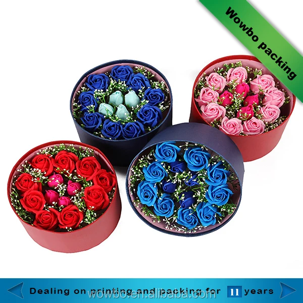 custom cardboard paper tube rose packaging round box for flowers