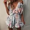 flower formal designs girl lady hot night 2018 woman clothing sexy casual summer Floral one shoulder chiffon Romper jumpsuit