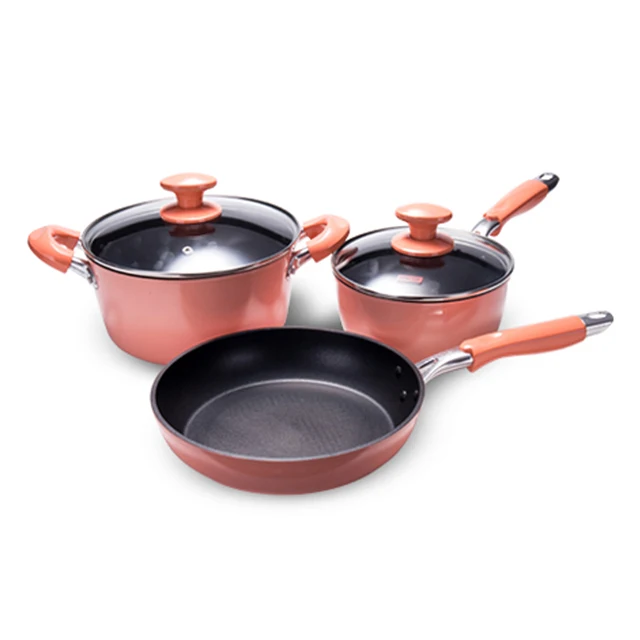 2019 fashion Pantone color 3pcs high quality non-stick coating aluminum cookware sets kitchenware set, Pink
2019 fashion Pantone color 3pcs high quality non-stick coating aluminum cookware sets kitchenware set, Pink