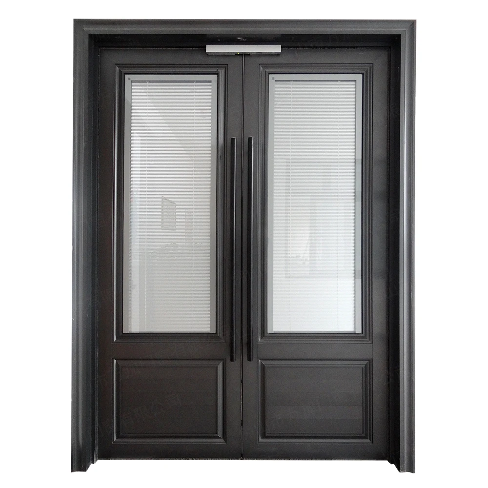 Cheap price aluminium glass double entry doors