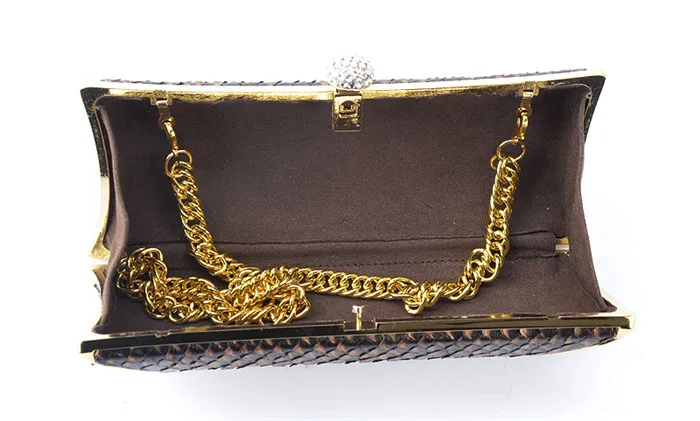 Luxury elegant real python snake skin women evning clutch bag_5