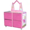 60x29x(H)82cm Fancy Princess Style Wooden Children Dressing Table With Mirror And Fabric Drawers
