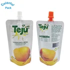 Factory price 250ml 350ml 400ml 500ml custom size logo print standing up custom plastic drink spout pouch