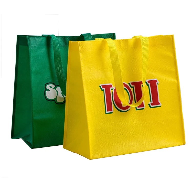 custom logo printed non woven textile shopping bag