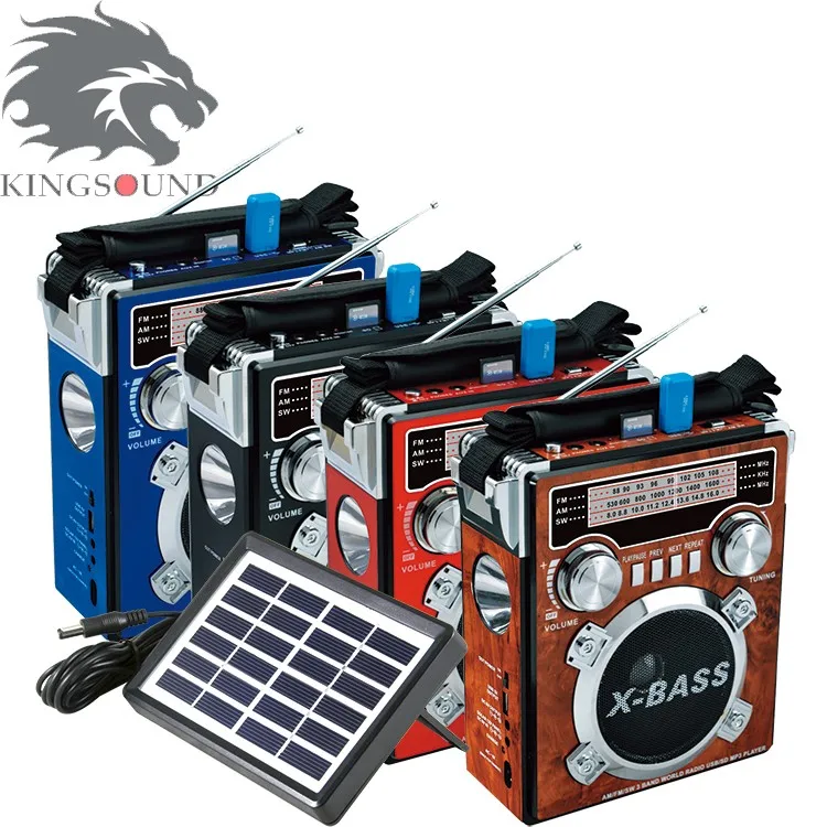 Multifunction Radio Outdoor Solar Panel with strap FM AM USB Rechargeable radio XB-1054URT-S, Black blue red wooden
Multifunction Radio Outdoor Solar Panel with strap FM AM USB Rechargeable radio XB-1054URT-S, Black blue red wooden