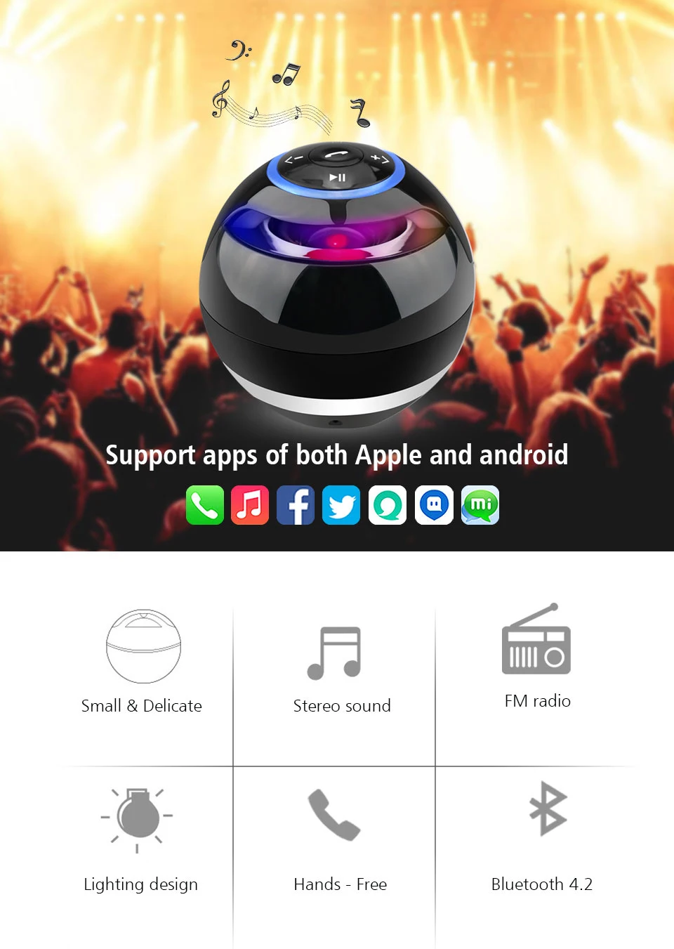 Round Bluetooth Speaker-4