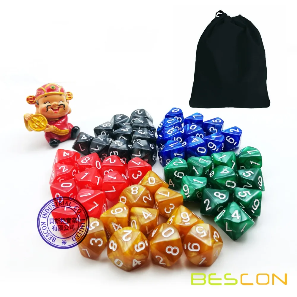 50pcs Assorted Different Colors D10 Pack, 5X10pcs 10 Sides Dice Marble Polyhedral Dice D10 Set
50pcs Assorted Different Colors D10 Pack, 5X10pcs 10 Sides Dice Marble Polyhedral Dice D10 Set