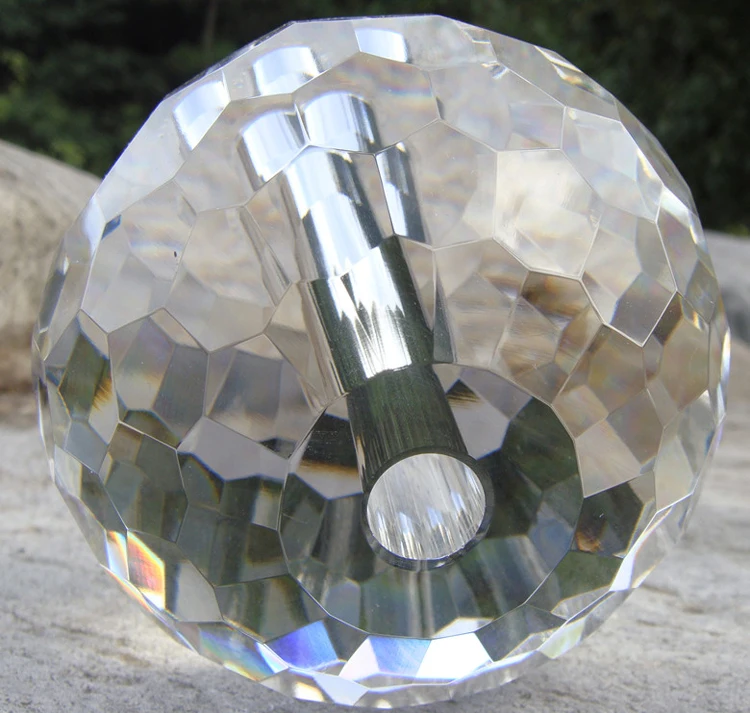 Factory Direct Supply Clear Faceted Hollow Crystal Balls /Facted crystal glass ball with hole /glass Drilled crystal ball