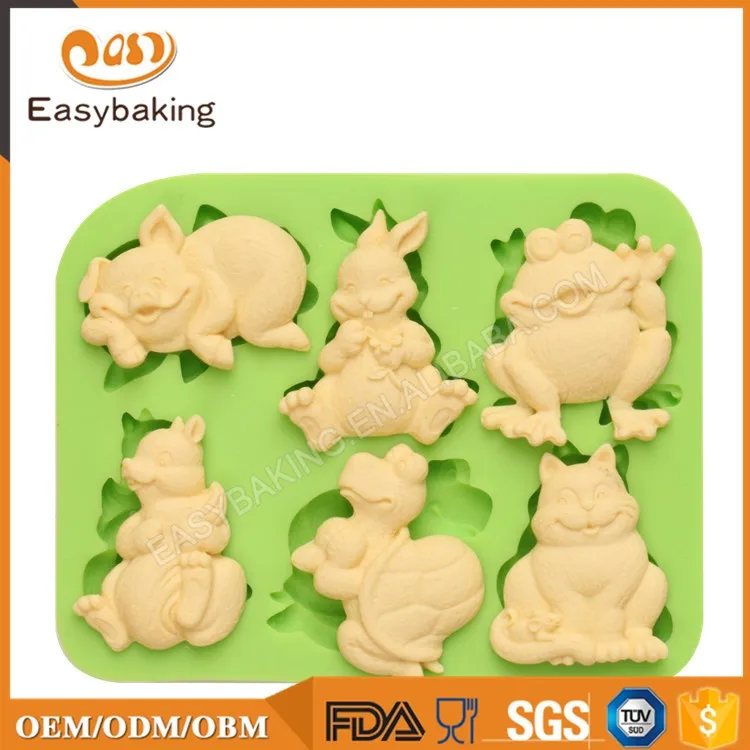 ES-0044 Silikonformen mit Tiermotiv, Fondantform zum Dekorieren von Kuchen