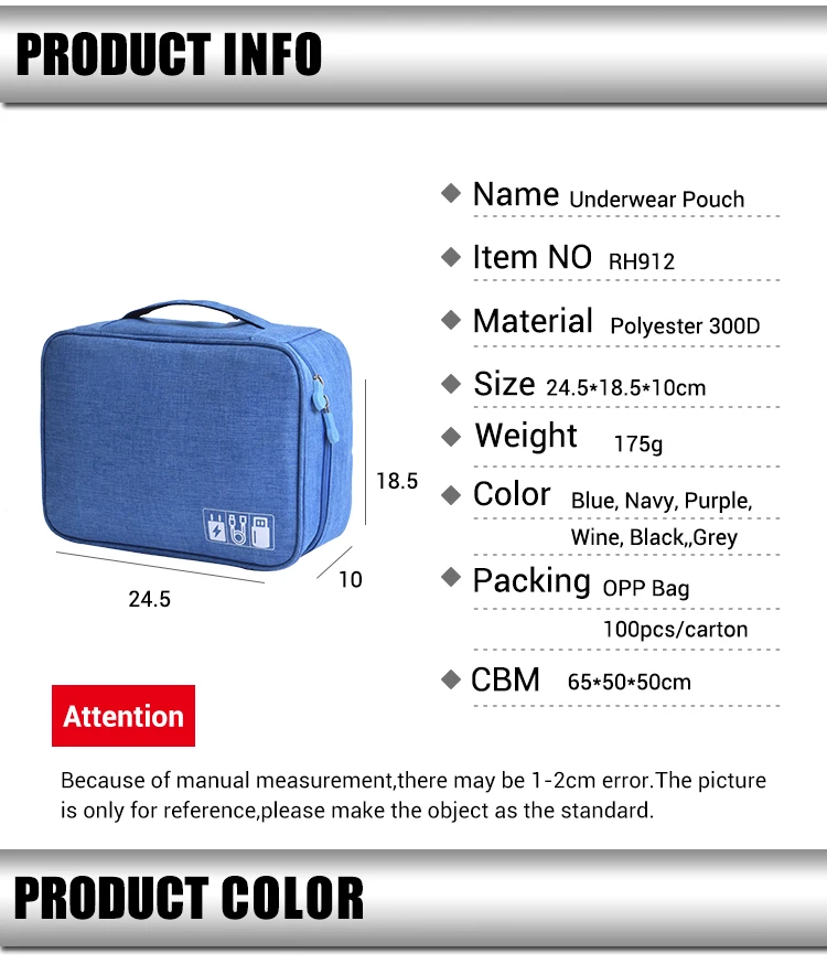 Wholesale Polyester travel cable organizer bag