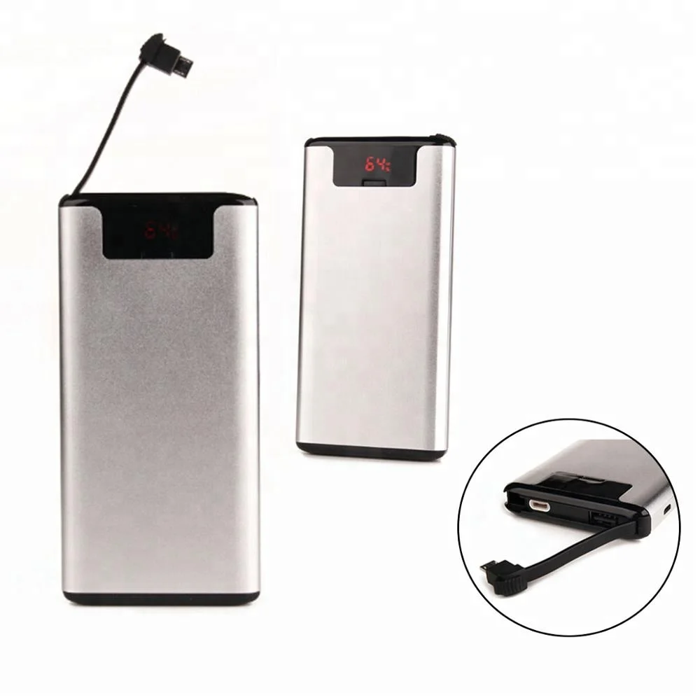 New Design Power Bank With Built In Cable,Large Capacity Digital Display Power Bank Station For Travel - ANKUX.COM