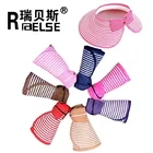 cheap summer UV hat paper straw wide brim visor hat