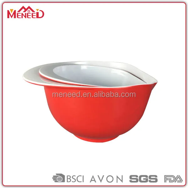 red color melamine cake stir bowl, custom large mixing bowl in