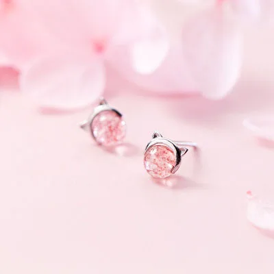 100% 925 Real Sterling Silver 2018 Women Fashion Cute Pink Strawberry Quartz Crystal Cat Stud Earrings For Women Girls
100% 925 Real Sterling Silver 2018 Women Fashion Cute Pink Strawberry Quartz Crystal Cat Stud Earrings For Women Girls