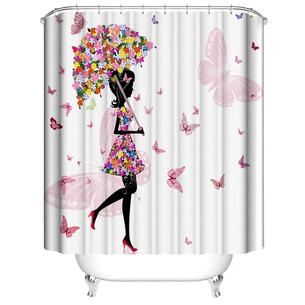 Black girl design polyester shower curtain
Black girl design polyester shower curtain