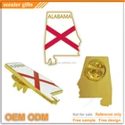 Alabama collectible customized engravable iron imitation gold plated creating lapel pin badge
