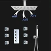 Bathroom rain shower set 10 inches air injection water saving shower head with shower diverter valve and massage body jet set