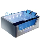 Newest design 1700mm acrylic massage jaccuzi whirlpool bathtub with Waterfall