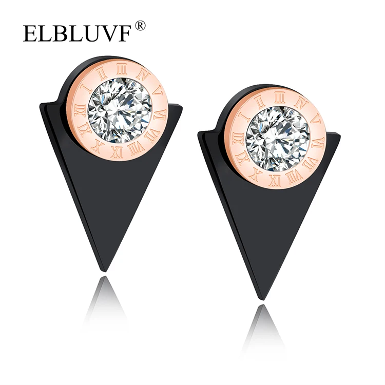 ELBLUVF Stainless Steel Zircon Jewelry Black Triangle Earrings Wholesale For Women, Black+rose gold
ELBLUVF Stainless Steel Zircon Jewelry Black Triangle Earrings Wholesale For Women, Black+rose gold