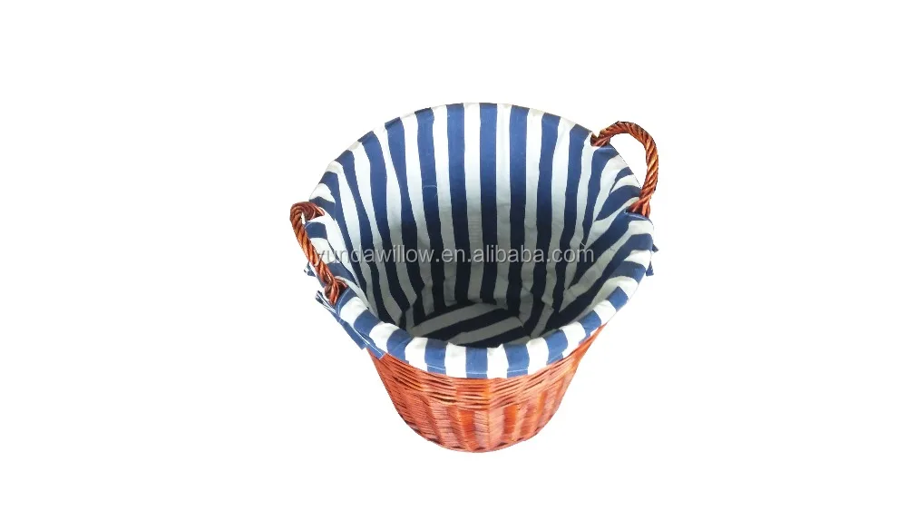 brown wicker laundry basket