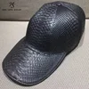 2019 Super Cool Luxury Genuine Black Python Snake Skin Leather Hat Base Ball Cap floppy Hats