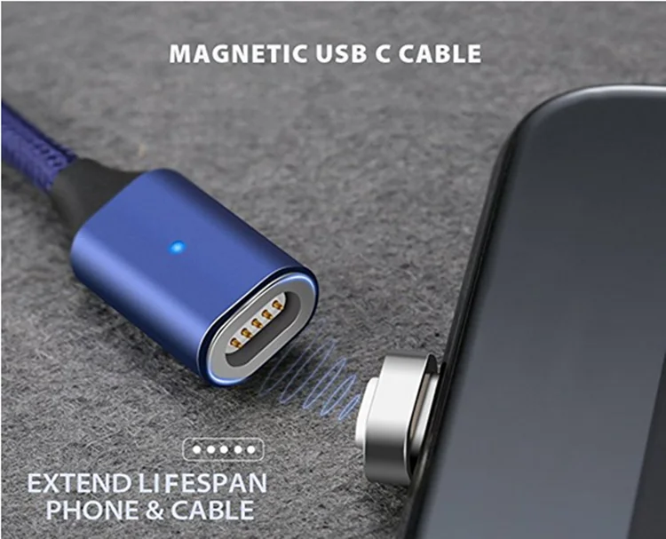 1M Blue Magnetic Micro Usb Cable 2A Fast Charging Usb Data Cable Wire For Samsung LG Htc Android Phone Charging Cable - ANKUX.COM