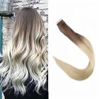 blond virgin brazilian human Remy russian hair tape in hair extensions