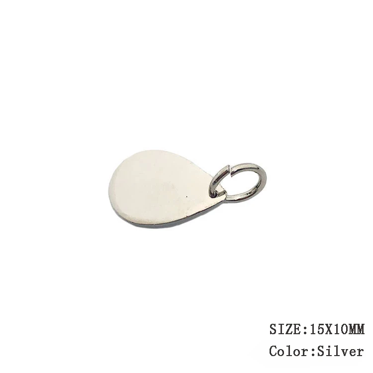 Wholesale embossed oval brand logo custom mini metal pendant charm jewelry tags for decoration