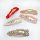 Women Fashion Acetic Acid Hair Clips Hair Accessories Elegant Golden Flakes Geometric Hollow Acrylic Hair Clips