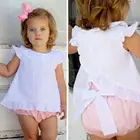 baby girl boutique clothing set kids white swiss dot and pink ruffle bloomer
