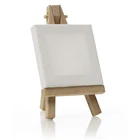 3"x3" Mini Canvas &Desktop Easel Set Kids Drawing Craft Art Supply