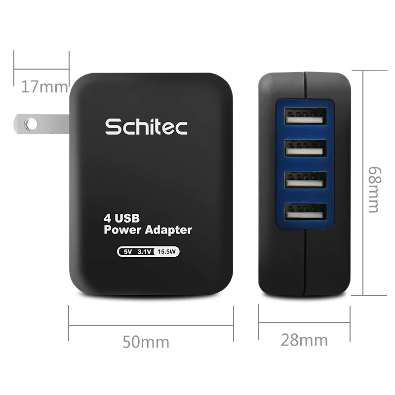 Top Selling Us Eu 3.1a Universal Multi Usb Charger 4 Port Wall Charger