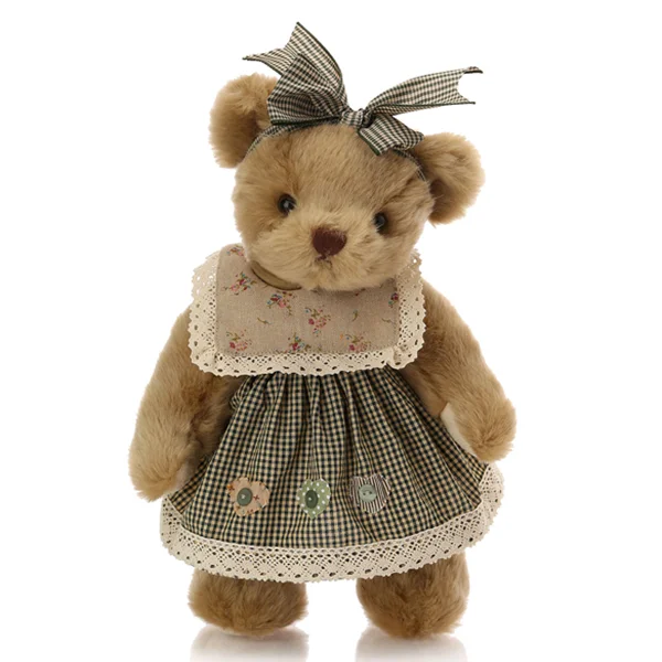 custom dressed up plush stuffed girl teddy bear toy for gifts