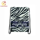 Custom print design polyester sports outdoor polyester private label drawstring bag