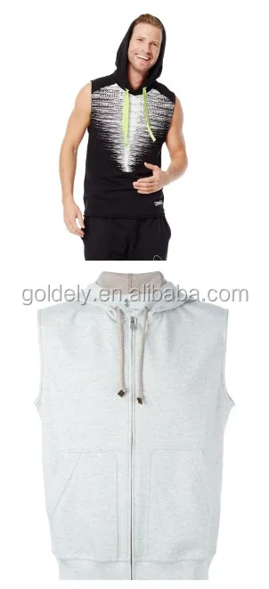 sleeveless zipped hoodie_