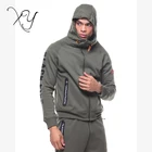 XY Newest 60% Cotton 40% Polyester Tech Fleece Full Zip Hoodie