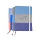 Custom hardcover spring travel portfolio school A5 PU leather bound note book with logo for students