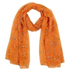 Simple Design Litter Flower Print High Quality Voile Muslim Hijab Dress Dirly Wear Long Soft Women Neck Scarf