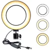 LED Ring Light 6" with Tripod Stand for YouTube Video and Makeup, Mini LED Camera Light with Cell Phone Holder Desktop LED Lamp
