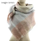 High Quality Big Boucle Stripe Plaid Wrap Scarf Women