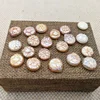 Latest Loose Freshwater Carved Coin Bright Color Pearls Edison Baroque Flat Button China's Round Flower Pearl