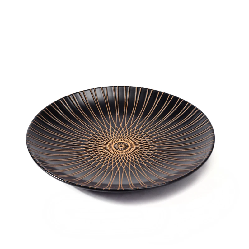 Unique Line Ceramic Plate Exquisite Design Italian Style Ceramic Dinnerware Set Plate, Black
Unique Line Ceramic Plate Exquisite Design Italian Style Ceramic Dinnerware Set Plate, Black