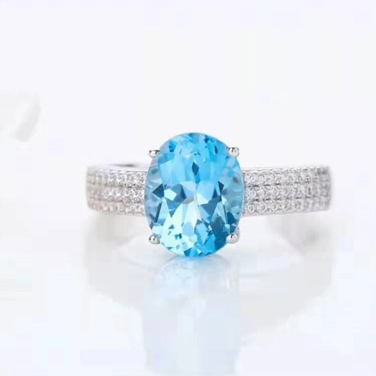 Hot Sale White Gold Plated Fine Jewelry 925 Silver Ring Natural Blue Topaz Crystal Ring For Women
Hot Sale White Gold Plated Fine Jewelry 925 Silver Ring Natural Blue Topaz Crystal Ring For Women