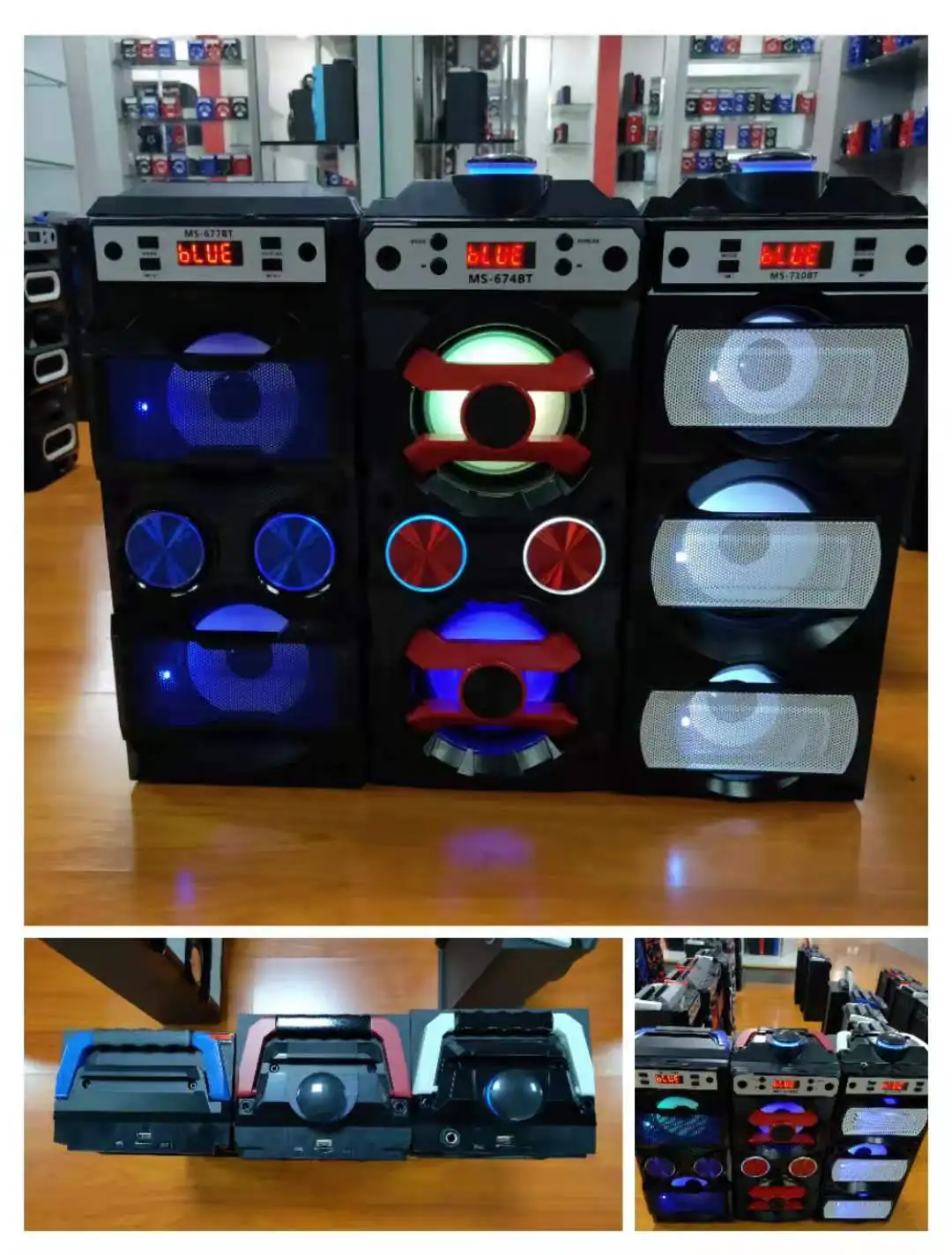 Latest new 4inch wireless Portable wooden outdoor Speaker MS -676BT with TF/USB/FM Radio mp3 speaker , with remote - ANKUX.COM