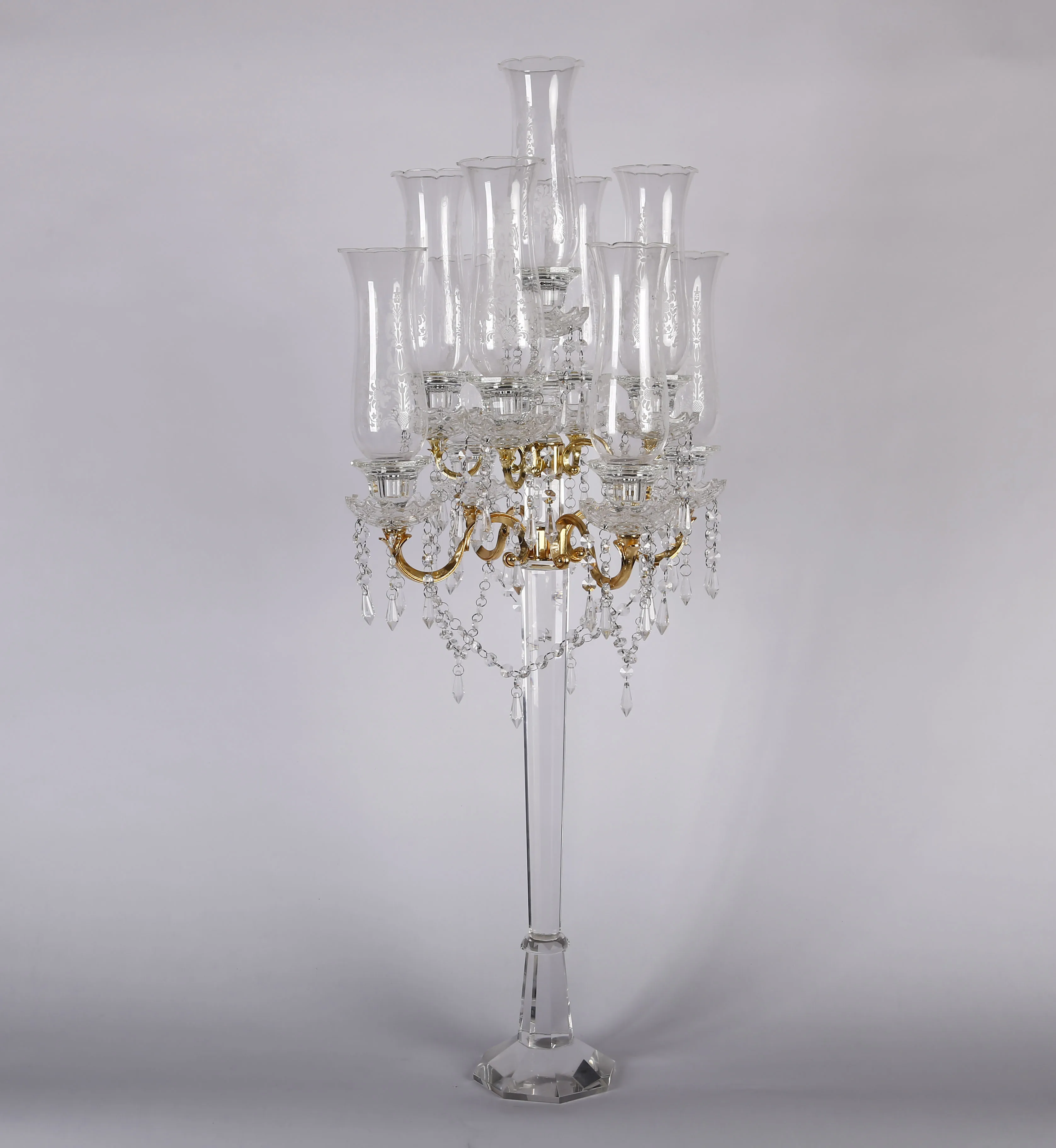 China Gold Candelabra Hurricane China Gold Candelabra