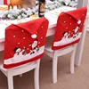 Kitchen Dining Santa Claus Hat Seat Back Decor Indoor Cover Santa Decoration Christmas Chair Set